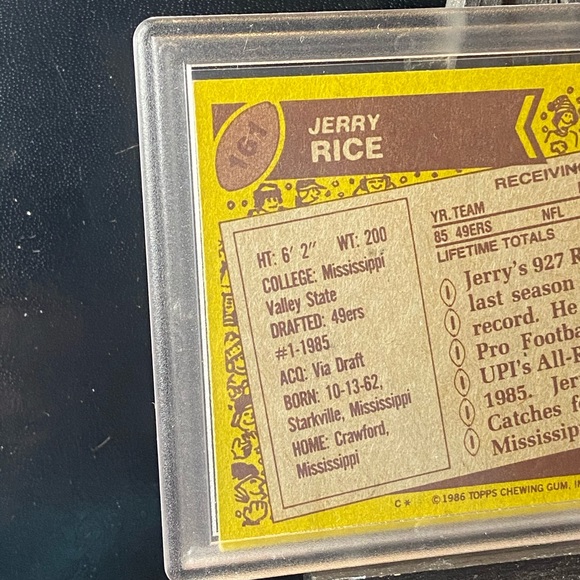 1986 Topps Jerry Rice Rookie Card HOF PSA Ready - Picture 3 of 4